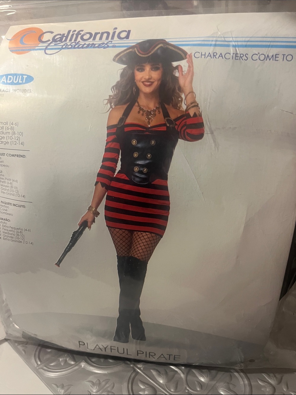 California Costumes Playful Pirate Dress - Black & Red Stripes